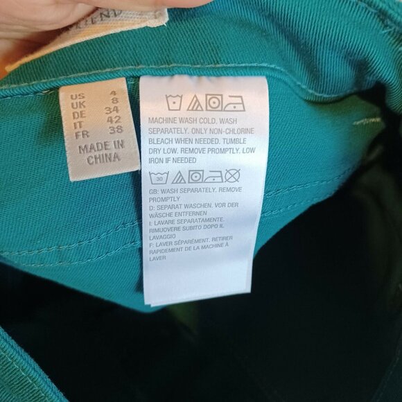 Women Pant Sz 4 Logo By Lori Goldstein Stretch Twill Boyfriend dark cyan - Picture 5 of 8